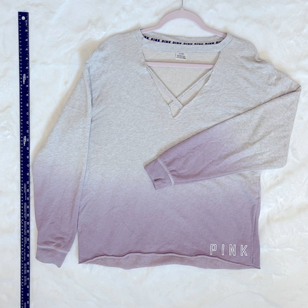 PINK Gray Purple Ombré pullover sweatshirt